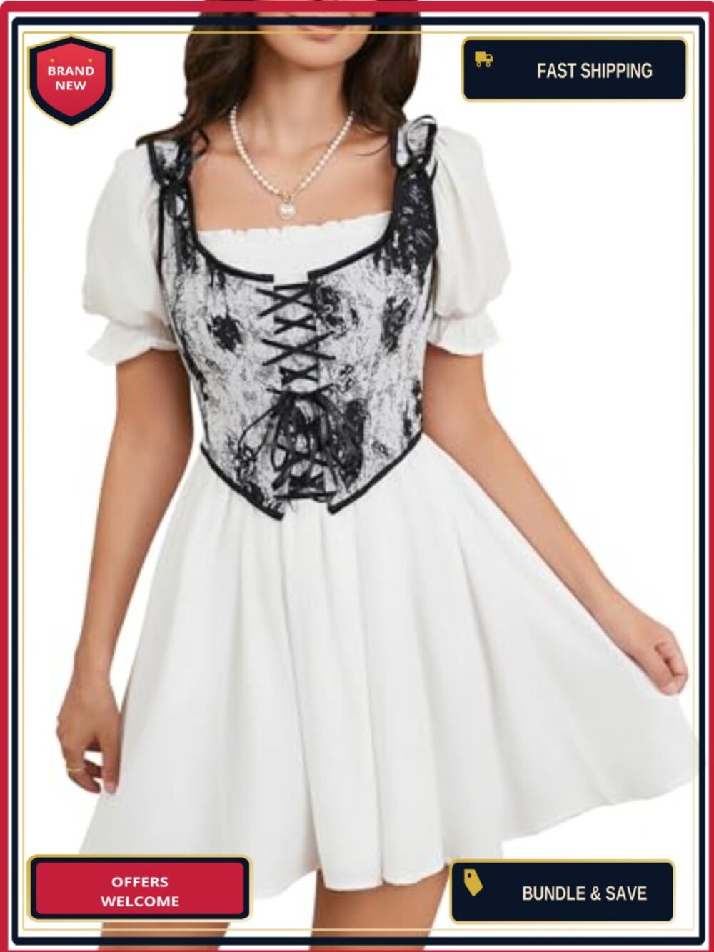Vintage Floral Corset Lace-Up Fishbone Print Vest Renaissance Style Women's